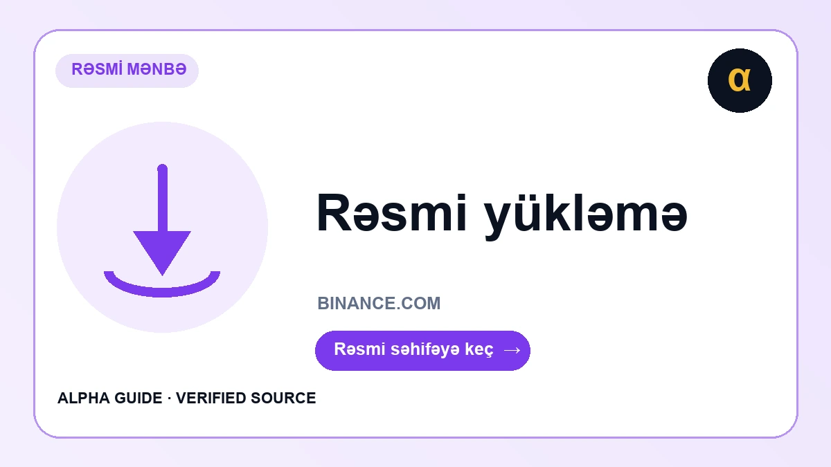 Binance rəsmi yükləmə səhifəsi