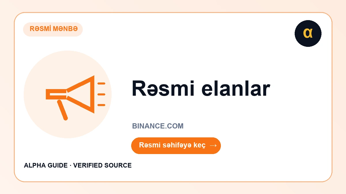 Binance rəsmi elanları