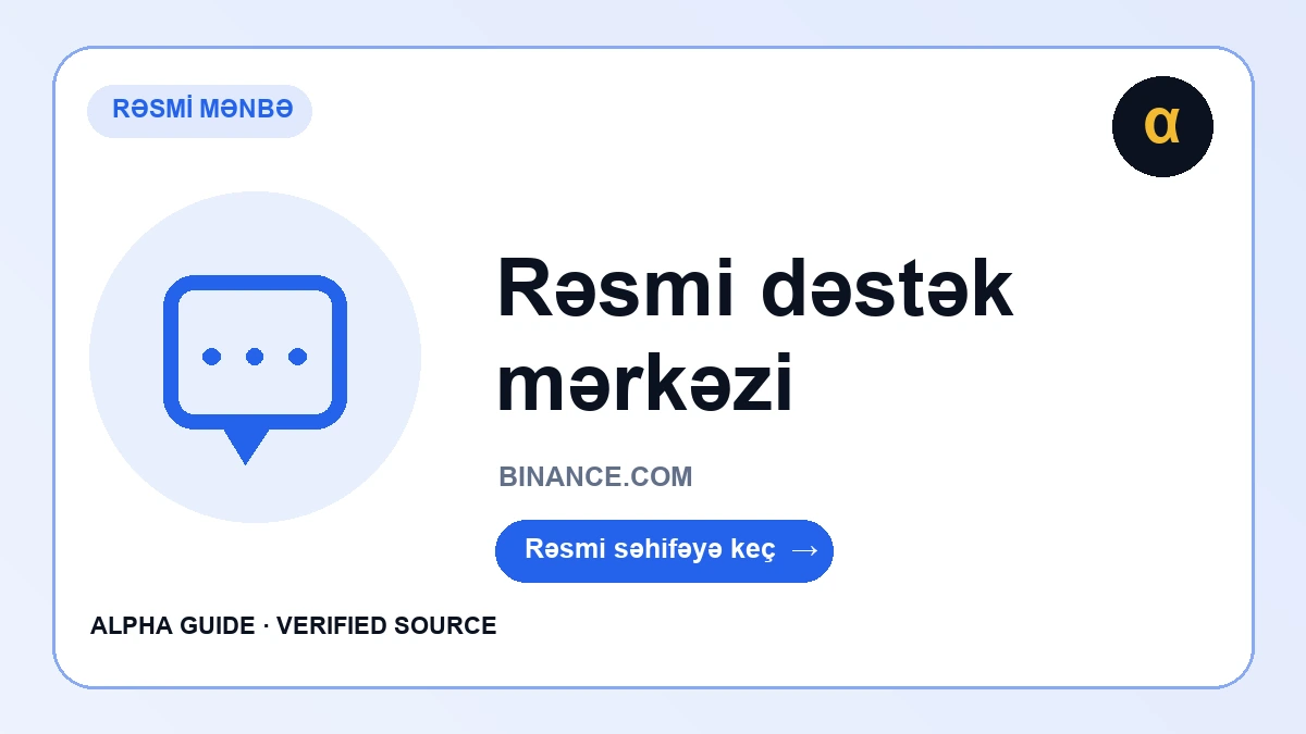 Binance rəsmi dəstək mərkəzi